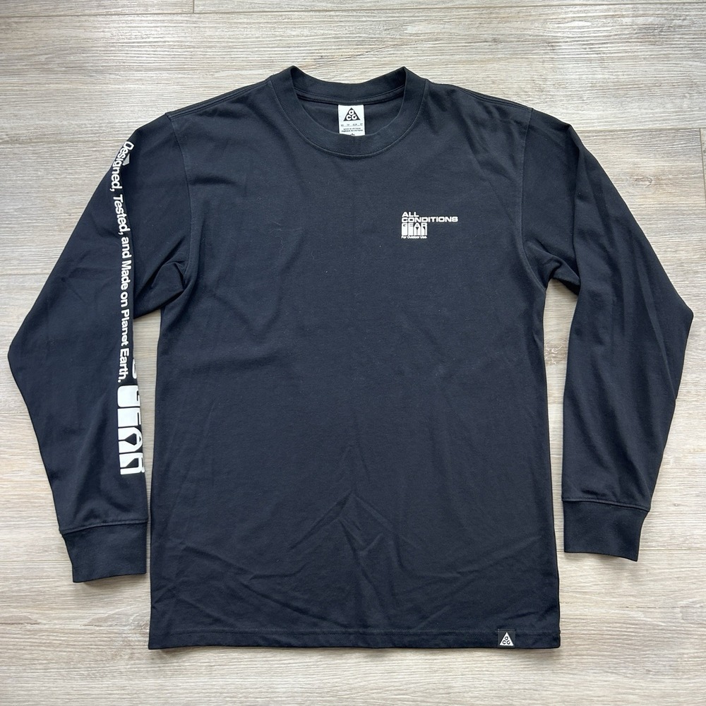 Nike Men's Small‎ ACG All Conditions Gear Mt Hood DV9661-010 L/S T-Shirt